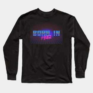 Born In 1982 ∆∆∆ VHS Retro Outrun Birthday Design Long Sleeve T-Shirt